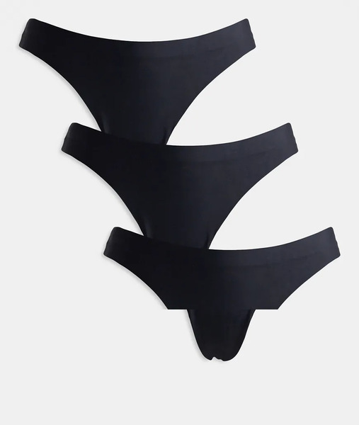  Only 3 Pack Seamless Thong In Black 