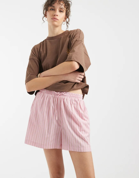  Only Pull On Shorts In Pink Stripes 