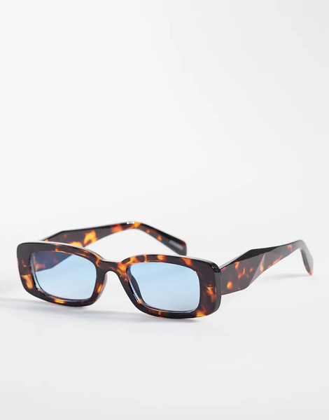  Only Rectangle Sunglasses In Tortoise Brown 