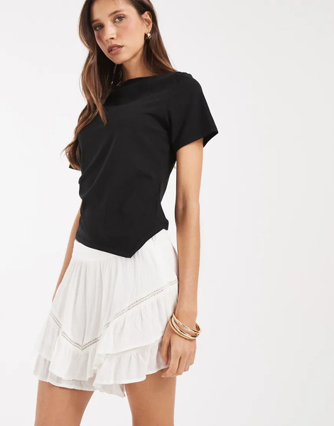  Only Ruffled Skort In White 