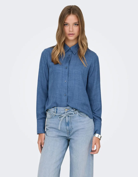  Only Shirt In Medium Blue Denim 