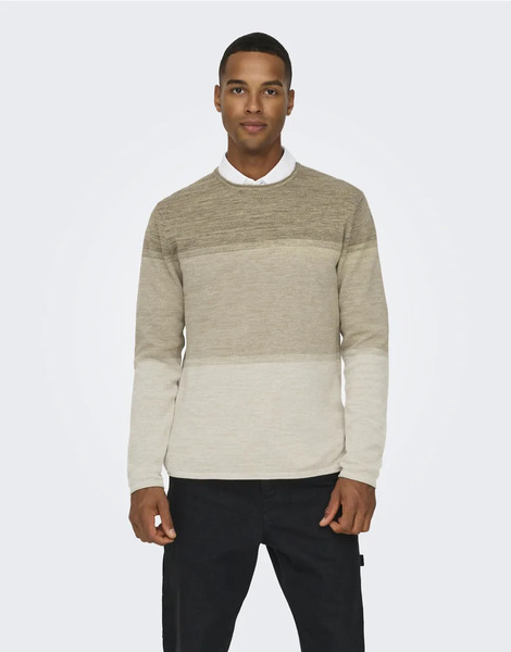  Only & Sons Knitted Pullover In Silver 