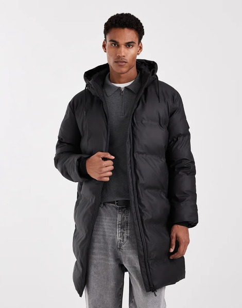  Only & Sons Longline Puffer Jacket In Black 