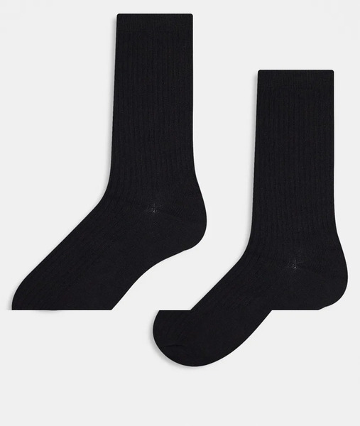  Only & Sons 2 Pack Ribbed Socks In Black 