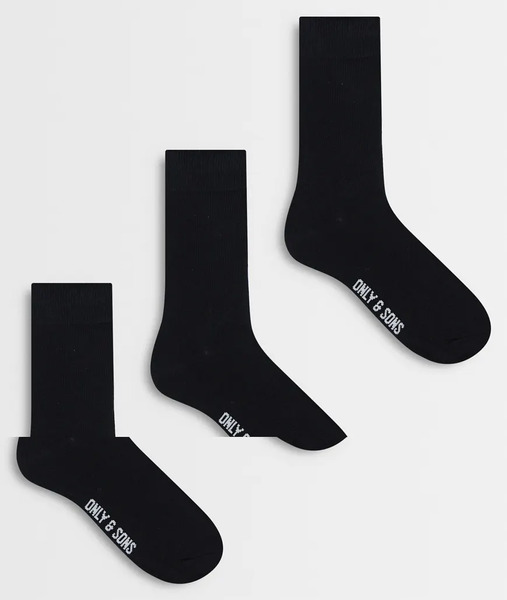  Only & Sons 3 Pack Socks In Black 