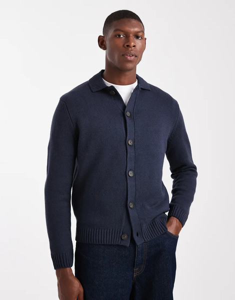  Only & Sons Regular Cardigan In Navy 