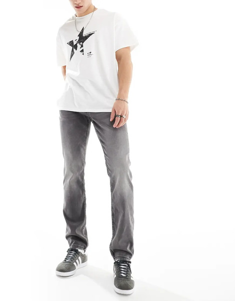  Only & Sons Slim Fit Stretch Jeans In Grey 