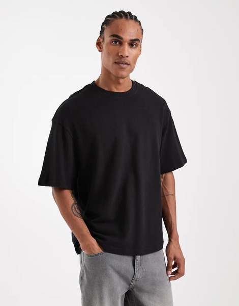  Only & Sons Structured Oversized T Shirt In Black 