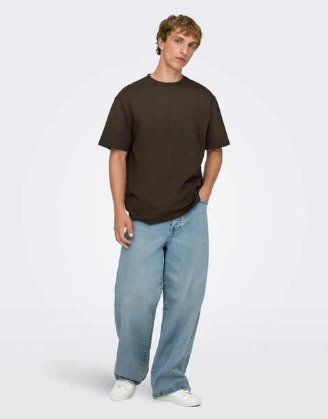  Only & Sons Wide Fit Jeans In Medium Blue Denim 