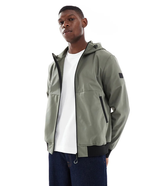  Only & Sons Zip Through Soft Shell Bomber Jacket In Grey 