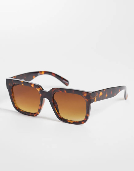  Only Square Sunglasses In Tortoise Brown 