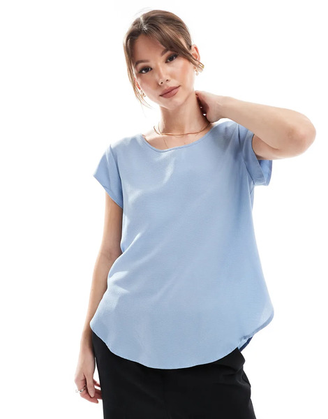  Only Zip Back Blouse In Powder Blue 