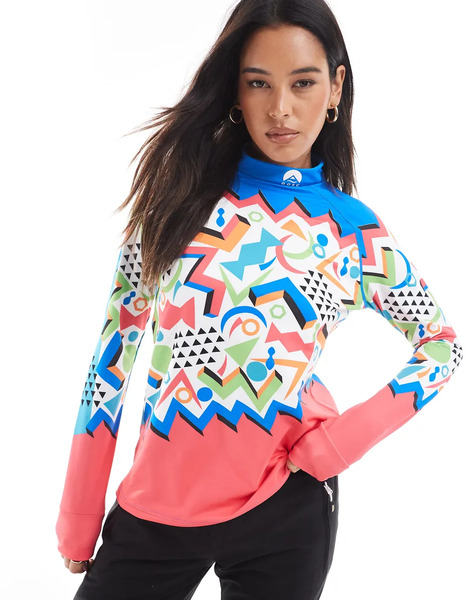  Oosc Baselayer Ski Top Nuts Cracker Women's In Multi Blue 