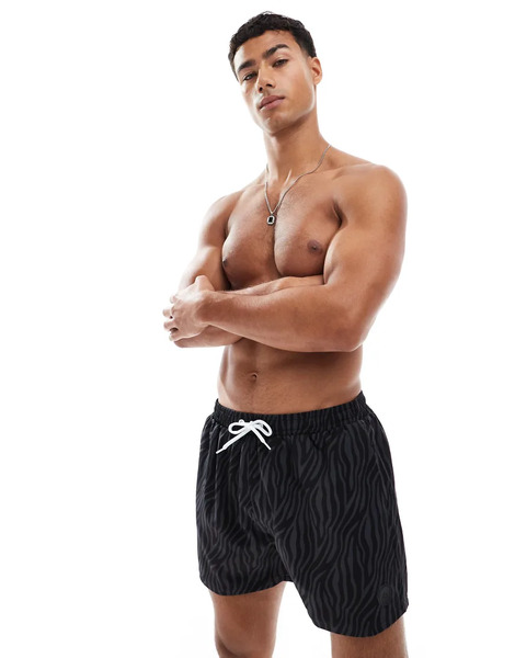  Oosc Black Tiger Men's Swim Shorts In Black 