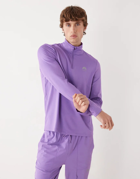  Oosc Elite Activewear 1/4 Zip Top In Purple 