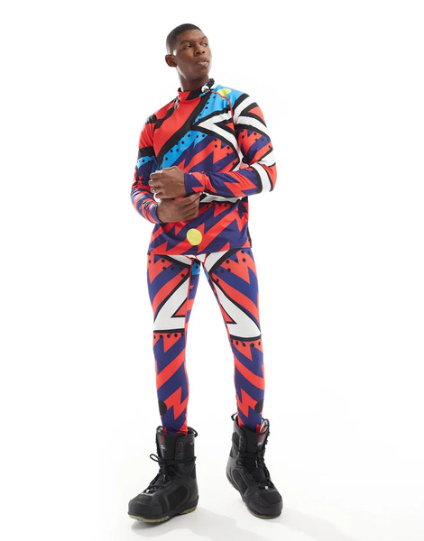  Oosc Fresh Prince Men's Ski Baselayer Pant In Multi Blue 