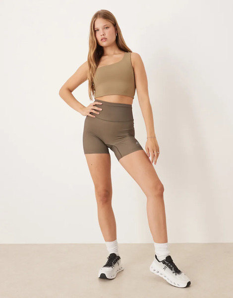  Oosc Infinite High Waisted Shorts In Khaki Green 
