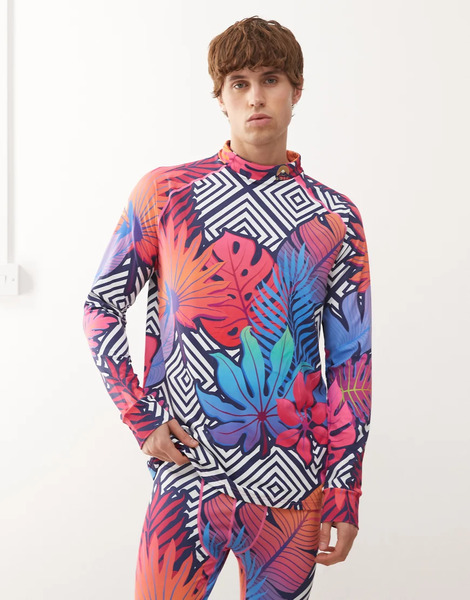  Oosc Men's Baselayer Top   Big Poppa In Multi 
