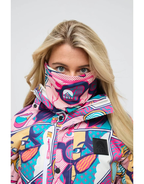  Oosc Oosc Neckwarmer   Comic Book Candy In Multi Pink 