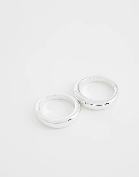  & Other Stories Double Stacking Ring In Silver 