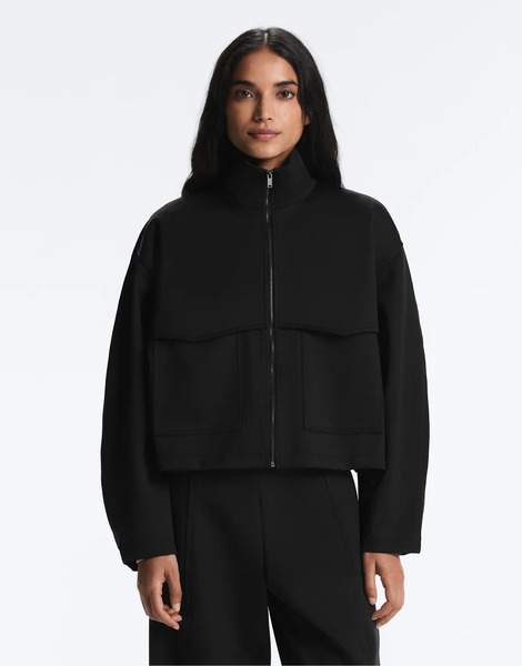  Oysho Boxy Neoprene Effect Jacket In Black 