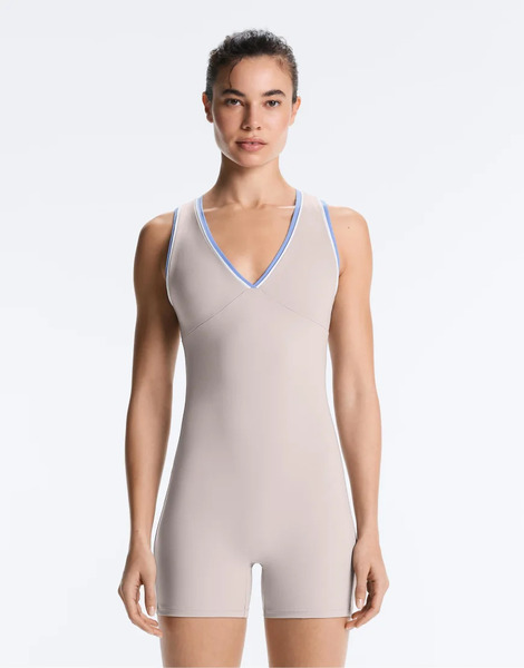  Oysho Contrast Compressive Short Jumpsuit In Grey 