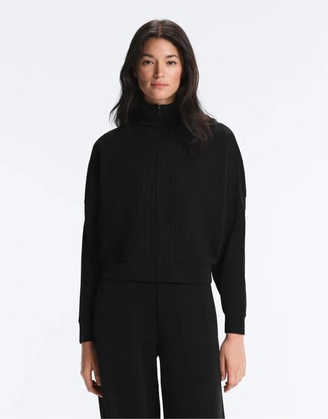 Oysho Embroidered Soft Touch Modal Jacket In Black 