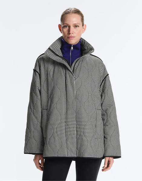  Oysho Fellex Aerogel Gingham Padded Jacket In Black 