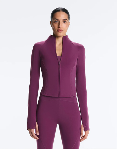  Oysho Light Warm Jacket In Dark Plum Purple 
