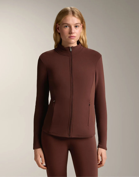  Oysho Long Super Extra Warm Technical Jacket In Burgundy Red 