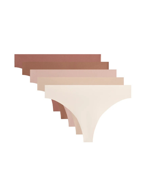  Oysho 5 Polyamide Blend Invisible Thongs In Neutral 