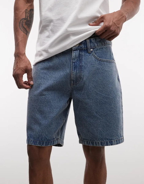  Pegador Bostic Denim Jorts In Washed Blue 
