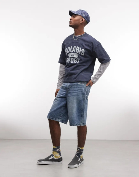  Pegador Kolar Denim Jorts In Washed Blue 