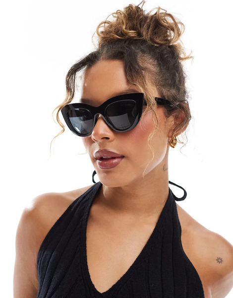  Pieces Cat Eye Sunglasses In Black 