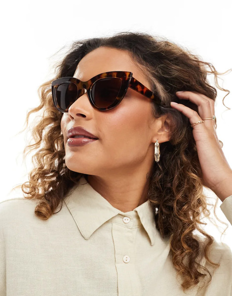  Pieces Cat Eye Sunglasses In Brown Tortoise Shell 