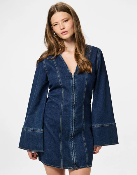  Pieces Denim Dress In Dark Blue Denim 
