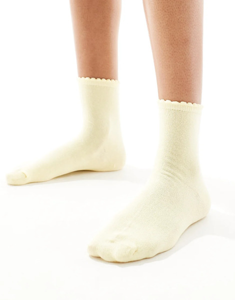  Pieces Glitter Sock In Lemon Yellow 
