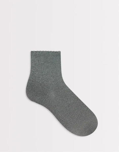  Pieces Glitter Socks In Deep Lichen Green 