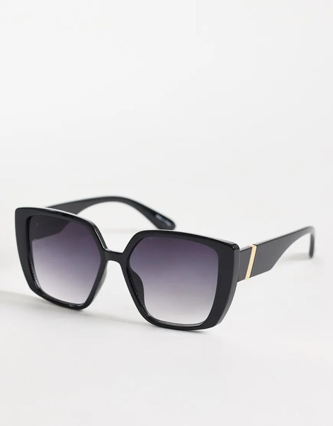  Pieces Large Square Frame Sunglasses In Black 
