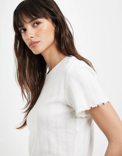  Pieces Lettuce Edge T Shirt In Cloud Dancer White 