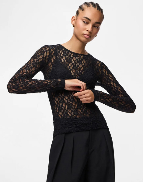  Pieces Long Sleeved Top In Black 