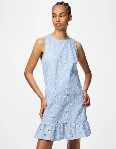  Pieces Mini Dress In Light Blue 