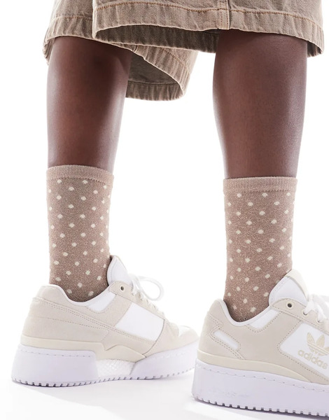  Piece Glitter Sock In Beige Spot Neutral 