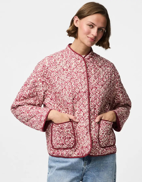  Pieces Quilted Jacket In Slate Rose Pink 