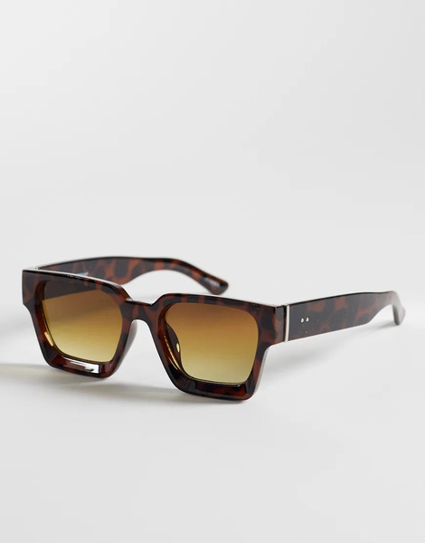  Pieces Retro Square Brow Bar Sunglasses In Toroise Shell Multi 