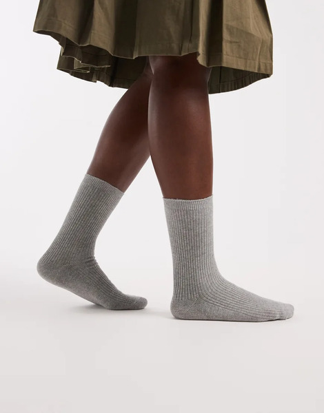  Pieces Socks In Light Grey Melange 