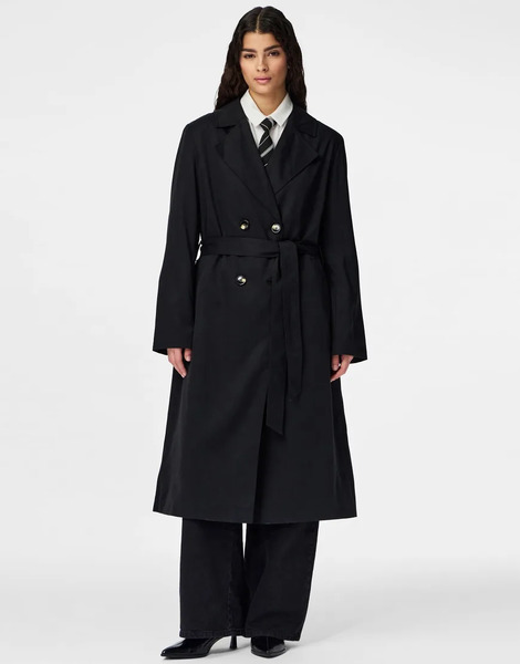  Pieces Trenchcoat In Black 