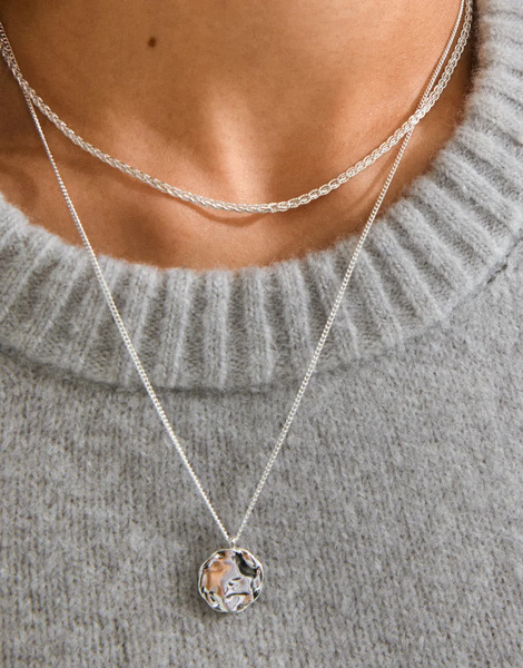  Pilgrim Declan Necklace 2in1 Set In Silver Plated 