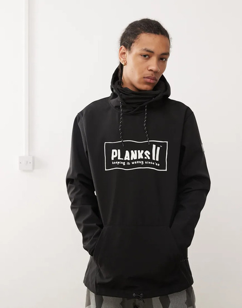  Planks Parkside Soft Shell Riding Ski Hoodie In Black   Black 