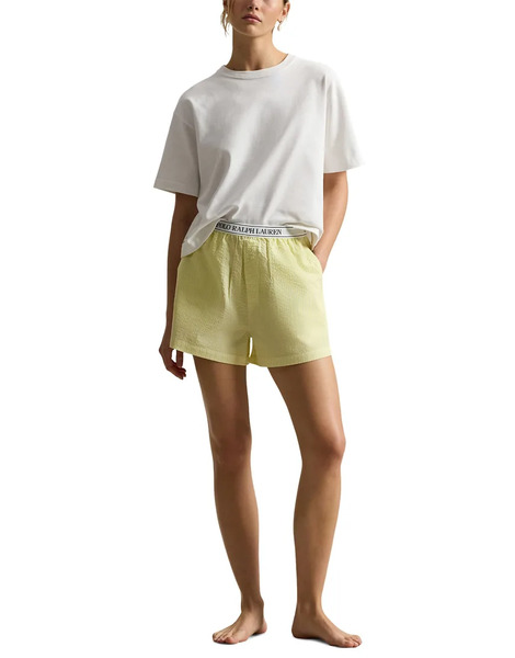 Polo Ralph Lauren Seersucker Separate Sleep Boxer With Elastic In Yellow Stripe In White X Lemon Verbina   Yellow 